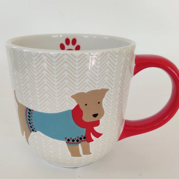 World Market Dachshund Weenie Dog Large Coffee Mug Sweater and Scarf - Picture 1 of 4